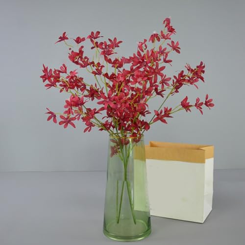 Eawfgtuw Orquídea bailarina artificial de un solo tallo, flor de seda de oncidio sintético, 74 cm de alto, arreglo de ramo de boda, flor decorativa para el hogar, oficina, centro de mesa de fiesta en