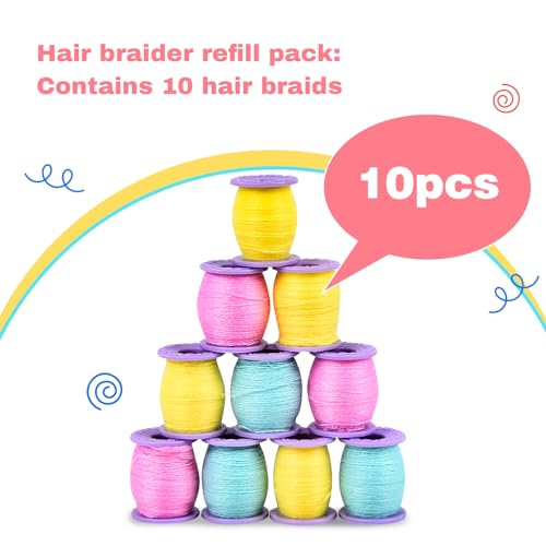 Herenear 10 Rollen Bunte Faden, Bunt Gewachste Fäden für Automatic Hair Braider
