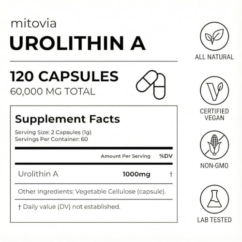 Image of Urolithin A 120 Capsules 99.9% Purity