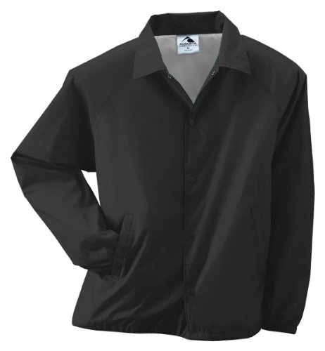 Augusta Sportswear Unisex Child Youth Nylon Coaches Jacket, Black, Large US