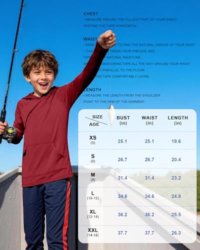 Image of Boys Rash Guard Hoodie UPF 50+ Long Sleeve Sun Protection Swim Shirt