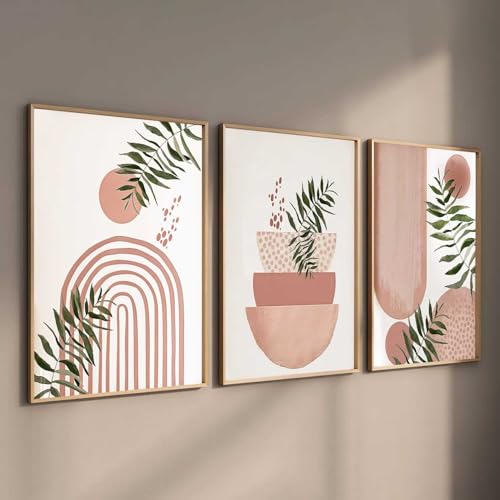 Image of HOTHOUSE Painting Boho Wall Art Home Decoration Paintings With Frame For Living Room Bed Room Hotel Wall Decor Digital Reprint Set of 3 (13X17 inch)
