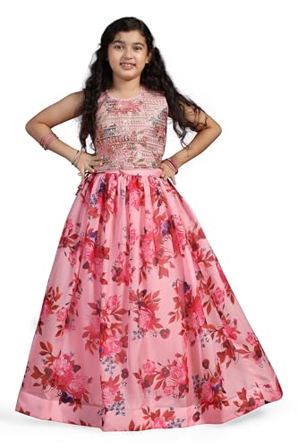 Image of Fashion Dream Girl's Organza Readymade Tabby Lehenga Choli |Lehenga |Traditional Lehenga Choli