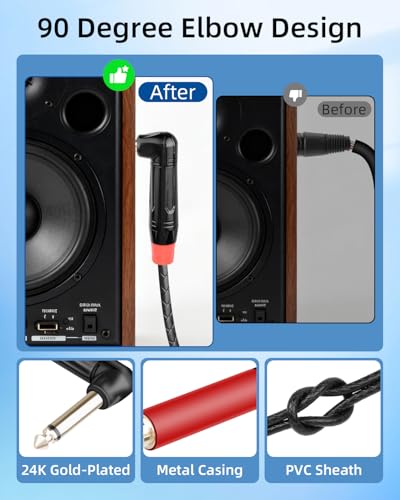 Cable divisor de audio Mono 6.35mm TS Y 1.8m miniatura 3