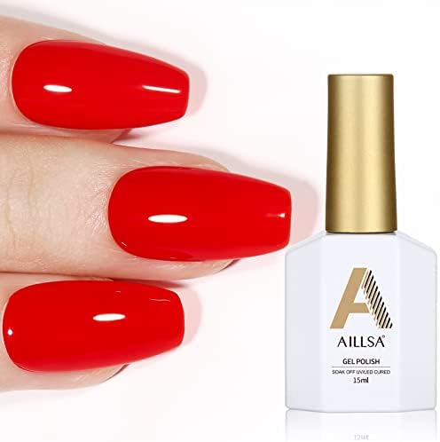 AILLSA Green Gel Polish, 15 ml Emerald Color Gel Dark Green Soak Off Nail Varnish Gel for UV/LED Nail Lamp Salon & Home Use 1Pc