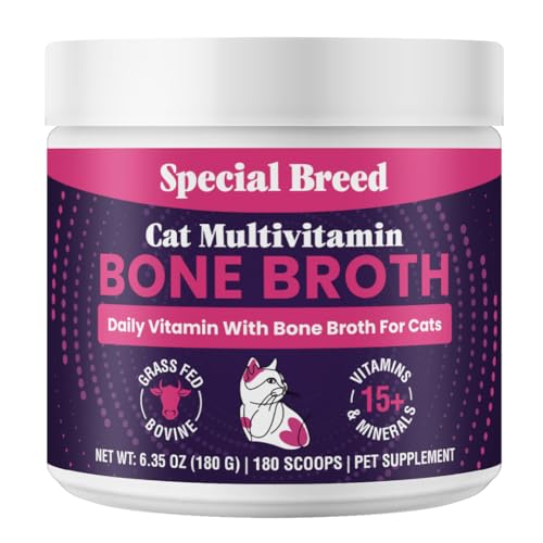 Cat Multivitamin with Grass-Fed Beef Bone Broth – Daily Supplement