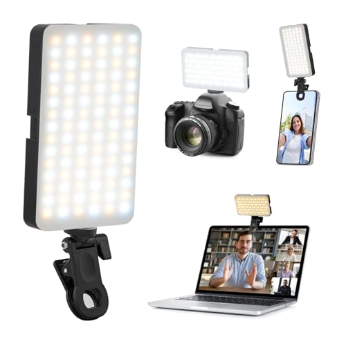 Luz de teléfono móvil iPhone Selfie: 90 LED Recargable teléfono Luces de Anillo luz de Anillo para Imagen de cámara, Fotos de Maquillaje, videoconferencias, Uso de Laptop, reuniones de Zoom, TikTok