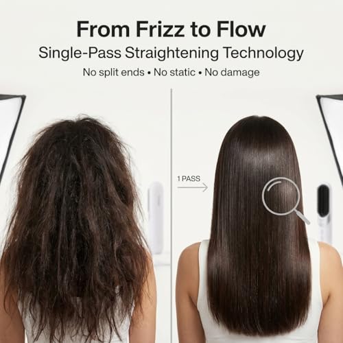 Cepillo alisador de cabello inalámbrico mini para cabello corto miniatura 6