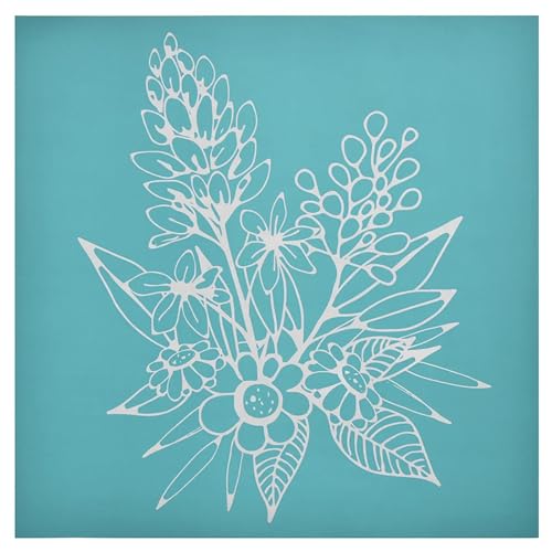 MANGOUSONG Screen Printing Kit,30x30.5cm Multifloral Leaf Silk Screen Stencils Reusable Silkscreen Print Kit for Printing Handbag Decoration Template ?Seal Tool