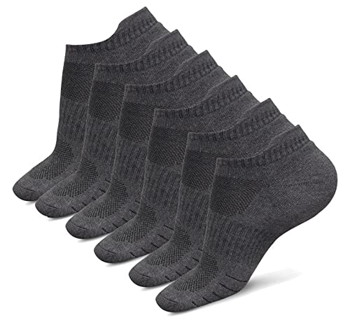 Lot de 6 paires de chaussettes basses respirantes pour homme et femme - Pour course à pied, marche, fitness, sports de plein air - Multicolore - Noir - 43/47 EU Cover