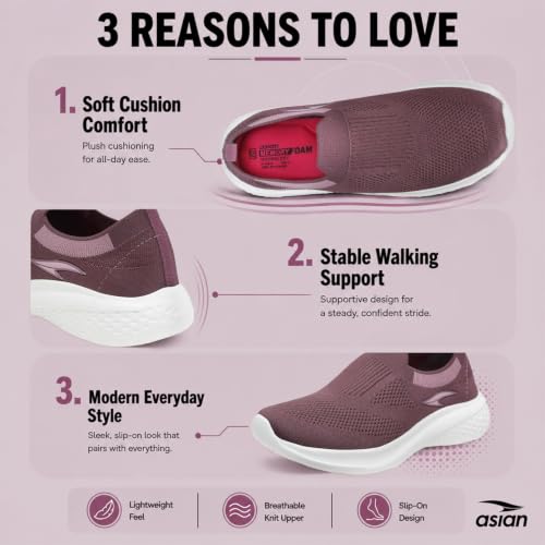 Image of ASIAN Breeze-02 Women Walking Shoes | Lightweight, EVA Sole Grip with Soft Memory Foam Comfort for Daily Walking