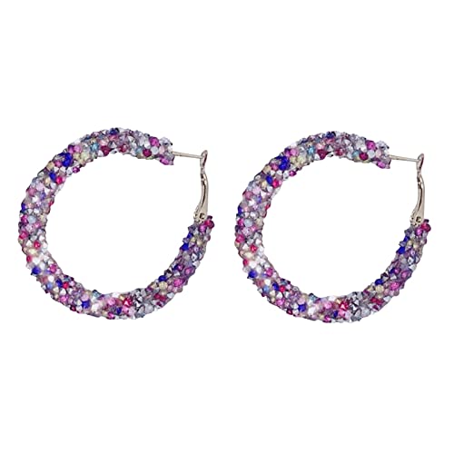 Pendientes de aro con lentejuelas brillantes envueltos en oro chapados en oro, aretes colgantes para mujeres y niñas, joyería bohemia, aretes de cámara, talla única, Metal, Sin piedra preciosa