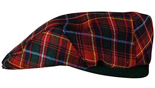 Casquette plate en tartan écossais Innes de fabrication artisanale