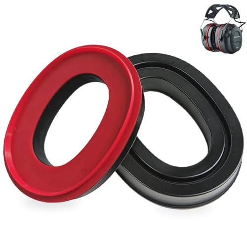 Image of Silicone Gel Earpads Fit for 3M Peltor X1A-X5A Headsets, Peltor Tactical 100 300 500, Peltor 7004, PROHEAR 037 /033, ZOHAN EM042 / 033 (Snap in Type-Red Bottom Shell)