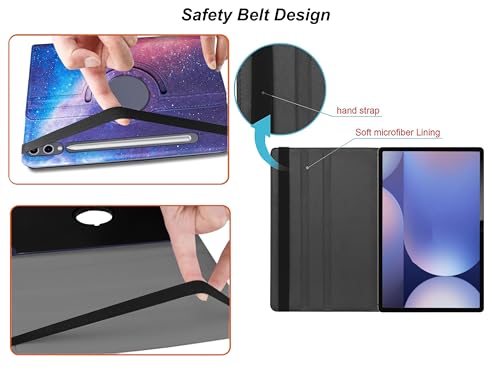 Image of TGK Rotating Flip Cover for Samsung Galaxy Tab S9 FE+ /S9 Plus /S10+ 12.4 inch Case Printed (Galaxy) Multicolor