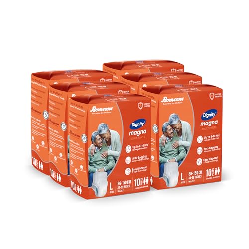 Image of DIGNITY Magna Pant Style Adult Diapers - L (60 Pieces) With Wetness Indicator and Leakage Protection Upto 8-10 Hrs.