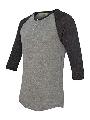Alternative Men's Raglan Three-Quarter Sleeve Henley Shirt