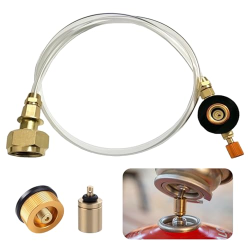 Bombona Camping Gas, Adaptador de Recarga de Butano para Botella y Cartucho, Cartucho Exterior, Conector de Boquilla Para GLP, Cocina de Gas Adaptador Cilindro Plano