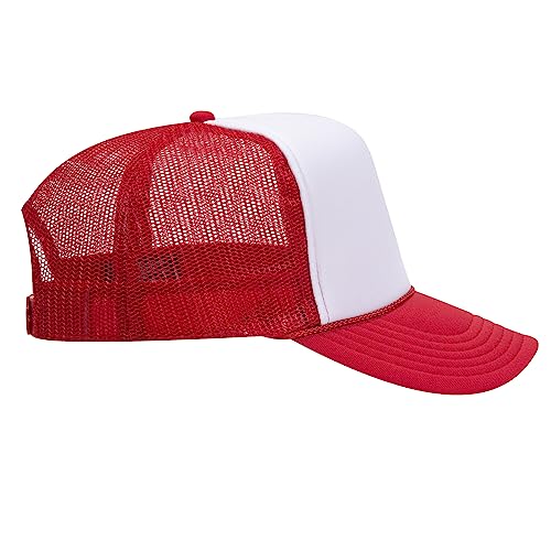 Image of OTTO Polyester Foam Front 5 Panel High Crown Mesh Back Trucker Hats in 97, Bulk, Wholesale