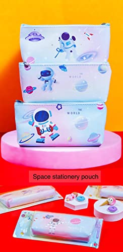 Image of Le Delite Kids Space astronaut planet Theme Stationery Gift Set Combo Return Gift Box (7 Items) Diary, Pouch,Eraser, Pen,Pencil,Keychain & badge For Kids Boys & Girls Return Gift (MULTI)