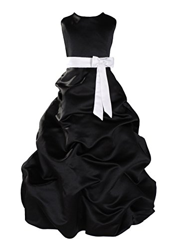 Robe satin noir blanc demoiselle d'honneur 3-4 ans confortable et chic
