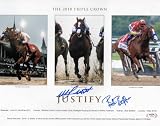 Bob Baffert Mike Smith Dual Autographed 11X14 Photo Justify Collage PSA AH22482
