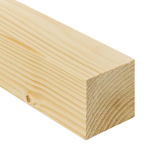 TWE Listelli Legno Massello Abete Alta Qualità x 1 Metro con Smusso su Spigoli Made in Italy Confezione da 1 pz (60x60) mm