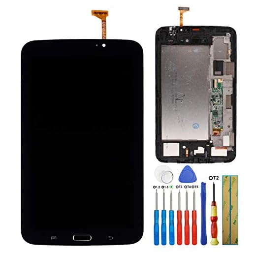E-yiiviil display kompatibel med Samsung Galaxy Tab3 7.0 SM-T210 GT-P3210 Touch Screen Display Assembly med verktyg + ram (svart)