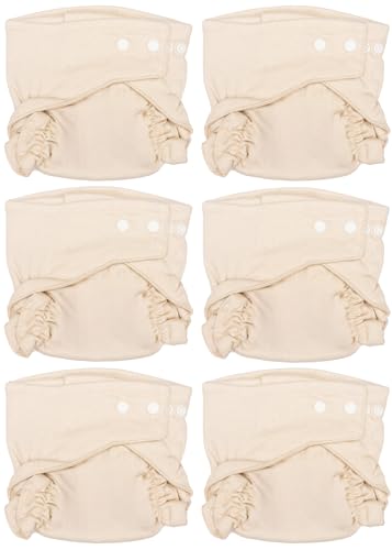 Osocozy Two Sized Fitted Cloth Diaper - 6 Count (Pack of 1) - Soft, Durable and Absorbent 100% Cotton Birdseye Weave Material. Easy to Use Snap...