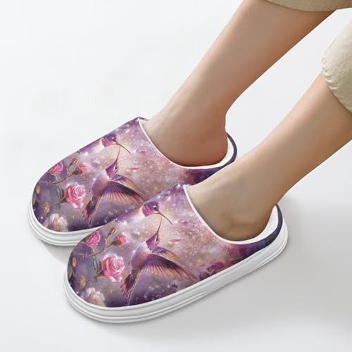 Warm Fuzzy Slippers for Women Men Non-Slip Sole Fluffy Memory Foam Slip-On House Slides Shoes for Indoor & Outdoor4