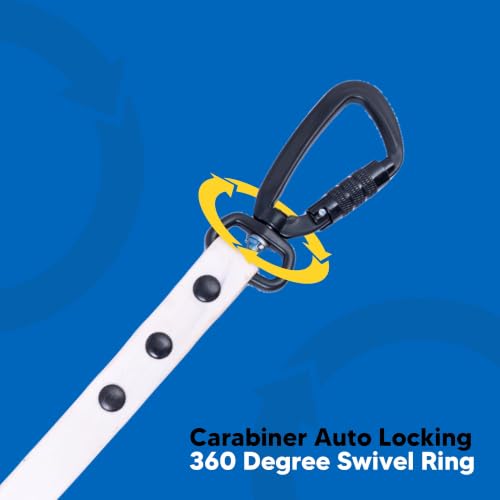 Image of Adil's Biothane Waterproof Dog Collar, Dog Leash & Collar Leash Combo | Heavy Duty TPU Coated Webbing | Adjustable Quick Release Buckle | Odour Resistant (White, L-22, Leash Only)
