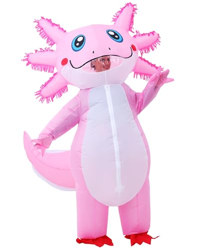Costume gonflable de axolotl amusant pour déguisement animal drôle de cosplay