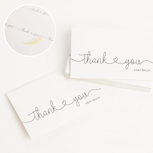 Miniatura 3 de Paquete de 24 tarjetas de agradecimiento a granel con sobres de papel kraft y calcomanías, 4 x 6 pulgadas de aspecto profesional  Adecuado para