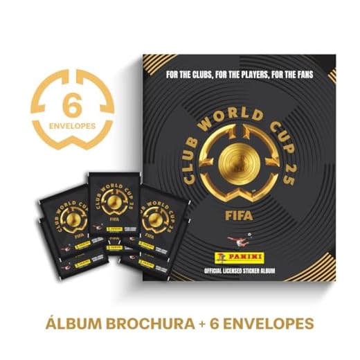 Kit C/ 1 Álbum Brochura + 6 Envelopes de Figurinhas Fifa World Cup 2025