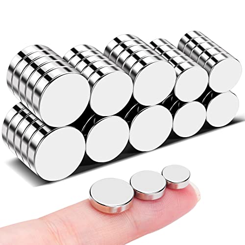 Image of 50Pcs Fridge Magnet 3 Sizes Small Magnets, 8x3mm,10x3mm,12x3mm | Different Size Refrigerator Magnet Rare Earth Magnet Strong Neodymium Magnets for Whiteboard Crafts DIY Office