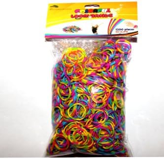 Loom Bands Tie Dye Dual Color 1200 Latex Free Bands with 50 Clips
