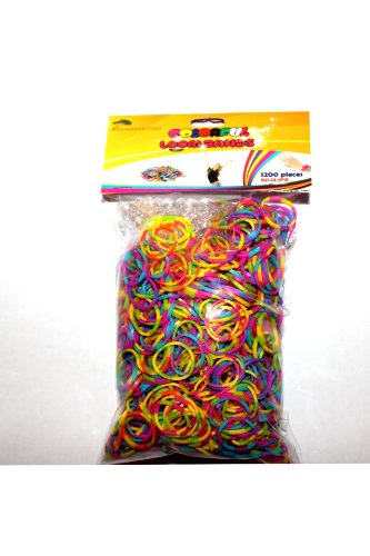 Loom Bands Tie Dye Dual Color 1200 Latex Free Bands With 50 Clips #TOP2