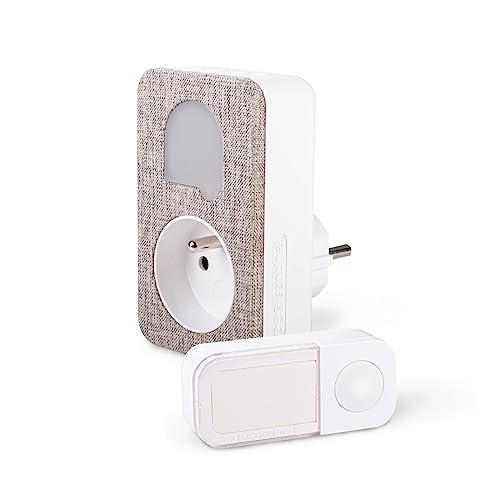 SCS Sentinel, CSF0108, Carillon SONE Stylé Sans Fil et Sans Pile, Sonnette Extérieure Etanche, Portée jusqu'à 150 m en champ libre, Haute résistance bouton poussoir, 100% Autonome, IP65