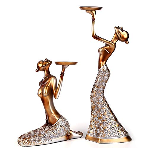 Acquire Vintage Abstract Lady Candle Holders Statue Sculpture Candlestick Candle Holder Home Decoration Accessories Home Decor (Color : B) #TOP12