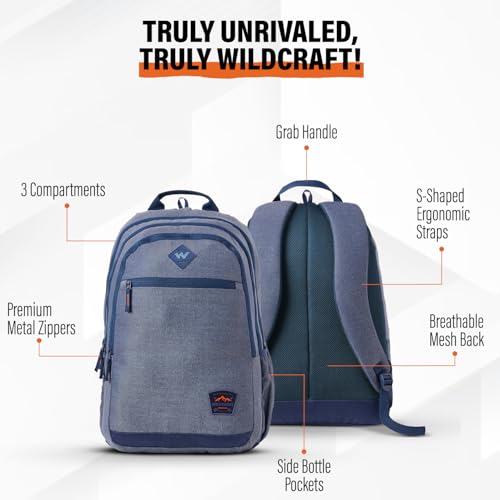 Image of Wildcraft Polyester Expedition LPBP 45 Pro Laptop Backpack for Travel Gym Office | Unisex Backpack for Men & Women | Stylish Durable & Comfortable