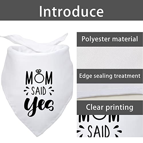 Mom Said Yes Wedding Engagement Dog Bandana Dog Engagement Announcement Pet Engagement Wedding Photo Prop Pet Scarf Pet Accessories For Dog Lovers Gift #TOP4