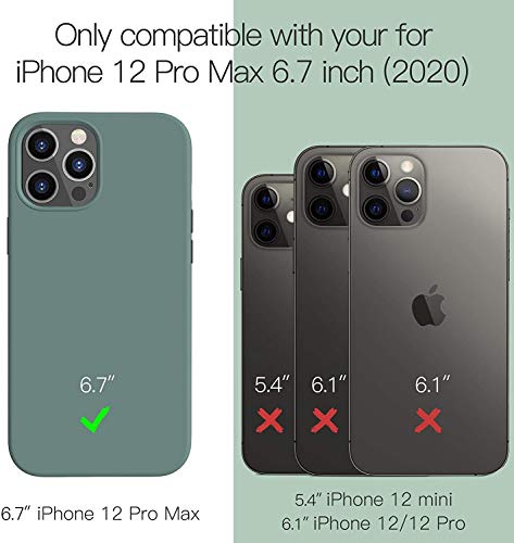 41NrtNhIhuL CUCELL Compatible with iPhone 12 Pro Max Case 6.7 inch(2020),Liquid Silicone Gel Rubber Full Body Protection Cover Shockproof Durable Drop Proof Shell-Pine Green - Image 6