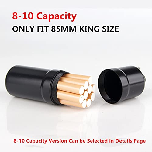 Roygra Cigarette Case, Joint Case For Regular And King Size, Can't Fit 100'S Size, Metal Waterproof Zinc Alloy - 10 Capacity (Black) #TOP1