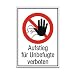 Produktbild Betriebsausstattung24® Verbots-Kombischild Aufstieg für Unbefugte verboten, Alu geprägt, 13,10x18,50 cm