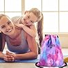 Sac de Sport Imperméable à Cordon, Sac à Dos à Cordon pour Gym, D'école, Natation, Yoga, Voyage et Plage, Sac Tissu Cordon avec Poche Zippée pour Femme, Homme et Enfants (A) #5