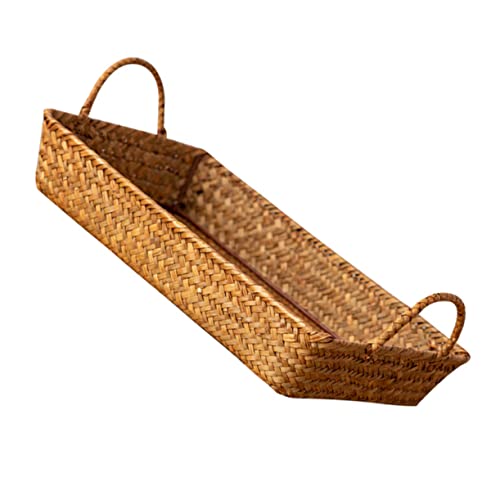 Cesta tejida de algas PRETYZOOM de diseño artesanal amarillo para un almacenamiento selecto 2
