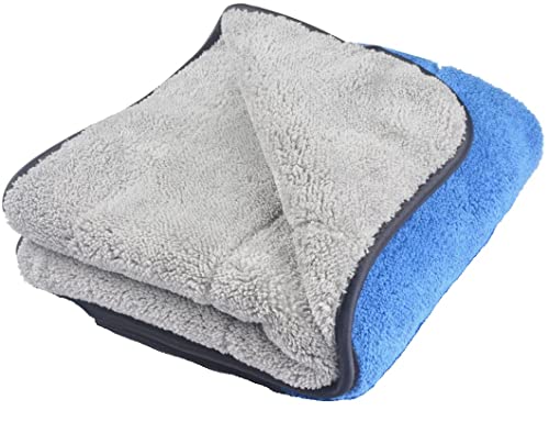 Image of Auto Hub 400 GSM, Microfiber Double Layered Cloth 30x40 Cms 1 Piece (Blue) Cloth Set, Extra Thick Microfiber Cleaning Cloths Perfect for Bike, Auto, Cars Both Interior and Exterior.