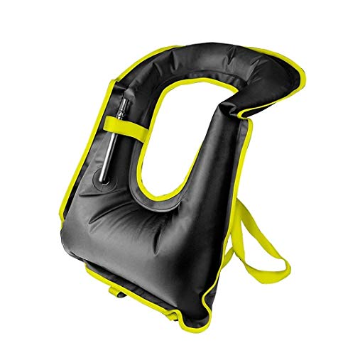 FORWEWAY Snorkel Vest Inflatable Buoyancy Vests for Portable Kayaking Buoyancy Vest for Drift Rescue,Rowing,Sailing,Snorkeling,Swimming,Outdoor Water (Black)