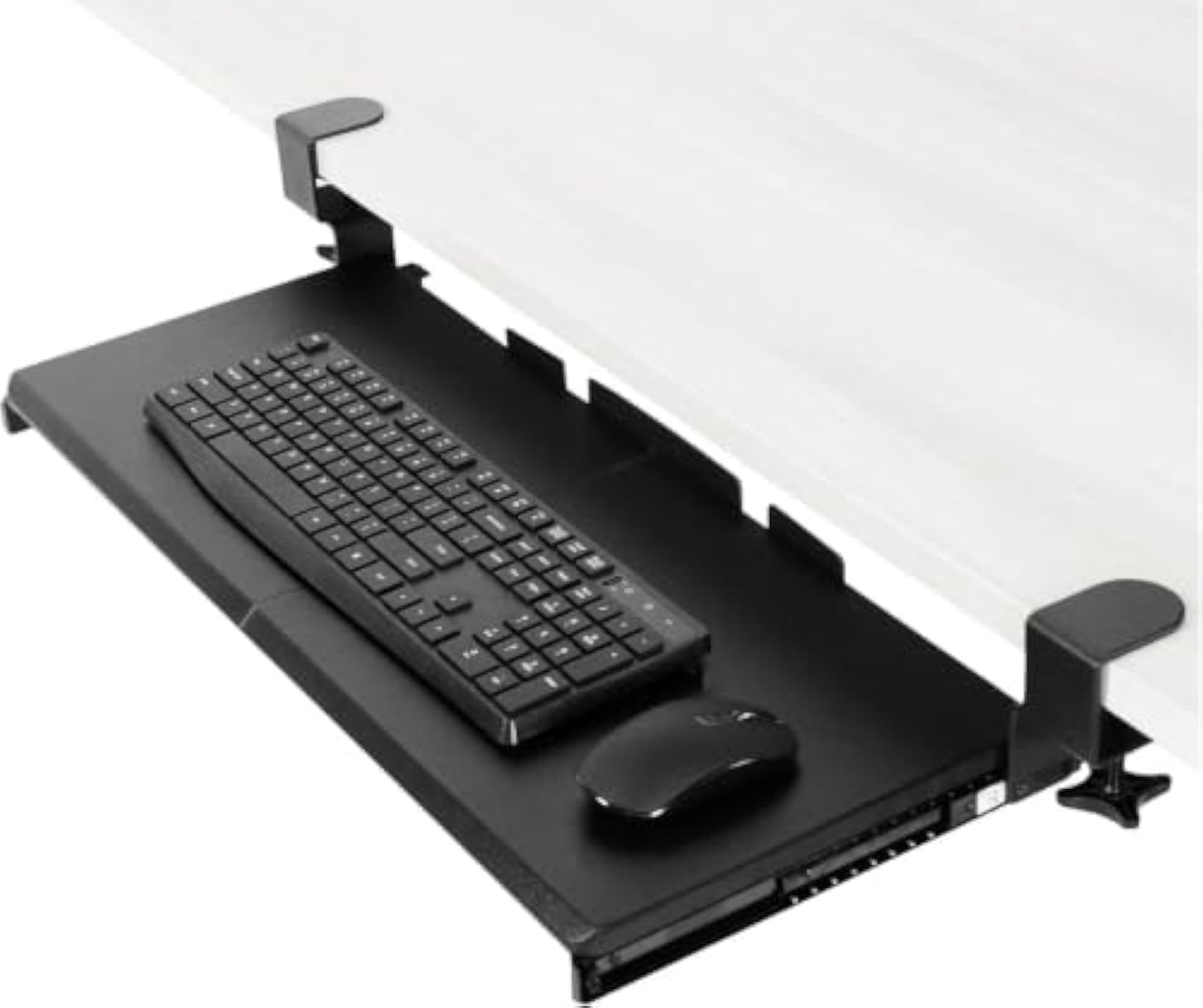 Clamp-On Keyboard Tray, Large Under-Desk Slide-Out Tray