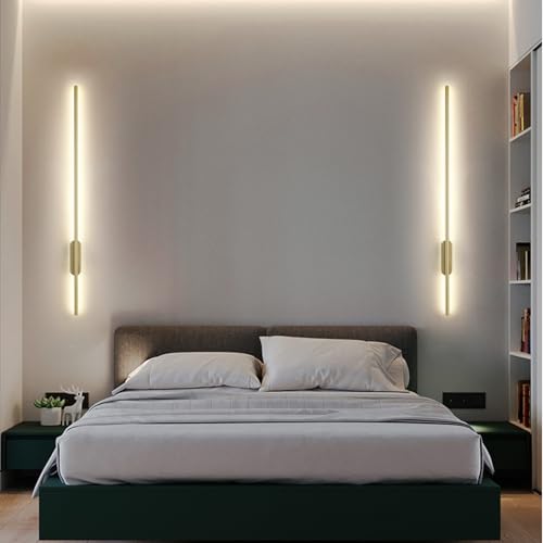 Lámpara LED de pared interior de aluminio dorado y diseño creativo de 80cm